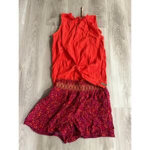 Matilda Jane Women's Guaze Top Floral Boho Shorts Lot, Size Medium, NWT